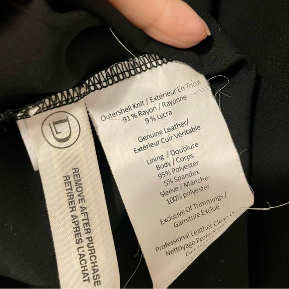 EUC Danier mixed material long sleeve top - Picture 5 of 7